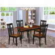 Pemberly Row 5-Piece Wood Dining Set with Drop Leaves in Black/Cherry