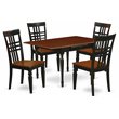 Pemberly Row 5-Piece Wood Dining Set with Drop Leaves in Black/Cherry