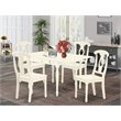 Pemberly Row 5-Piece Wood Dining Set with Drop Leaves in Linen White