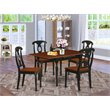 Pemberly Row 5-Piece Wood Dining Set with Drop Leaves in Black/Cherry