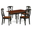 Pemberly Row 5-Piece Wood Dining Set with Drop Leaves in Black/Cherry