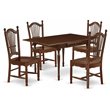 Pemberly Row 5-Piece Rubber Wood Dining Set with Mahogany Finish