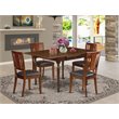 Pemberly Row 5-Piece Mahogany Dining Table Set with Faux Leather Chairs