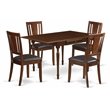 Pemberly Row 5-Piece Mahogany Dining Table Set with Faux Leather Chairs