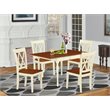 Pemberly Row 5-Piece Wood Dining Set with Chairs in Cherry Finish