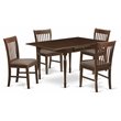 Pemberly Row 5-Piece Traditional Dining Table and Chair Set in Mahogany