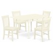 Pemberly Row 5-Piece Wood Dining Table Set in Linen White Finish