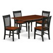 Pemberly Row 5-Piece Wood Dining Table Set with Black/Cherry Finish