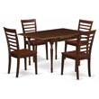 Pemberly Row 5-Piece Wood Dining Set with Ladder Back Chairs in Mahogany