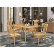 Pemberly Row 5-Piece Wood Dining Set with Drop Leaf Table in Oak