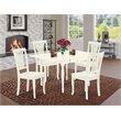 Pemberly Row 5-Piece Wood Dining Set with Drop Leaf in Linen White