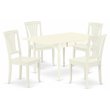 Pemberly Row 5-Piece Wood Dining Set with Drop Leaf in Linen White