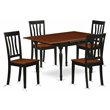Pemberly Row 5-Piece Wood Dining Set with Drop Leaves in Black & Cherry