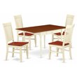 Pemberly Row 5-Piece Dining Set in Buttermilk & Cherry Wood Finish