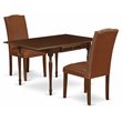 Pemberly Row 3-Piece Wood Dining Set in Mahogany Finish