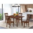 Pemberly Row 5-Piece Wood Kitchen Chair and Table Set in Mahogany Finish