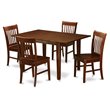 Pemberly Row 5-Piece Wood Kitchen Chair and Table Set in Mahogany Finish