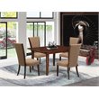 Pemberly Row 5-Piece Dinette Set with Butterfly Leaf in Mahogany