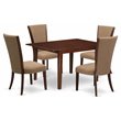 Pemberly Row 5-Piece Dinette Set with Butterfly Leaf in Mahogany