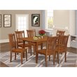 Pemberly Row 7-Piece Wood Dining Table Set in Saddle Brown Finish