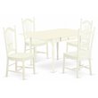 Pemberly Row 5-Piece Wood Dining Set with Drop Leaves in Linen White