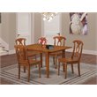 Pemberly Row 5-Piece Wood Kitchen Table Set in Saddle Brown with Butterfly Leaf