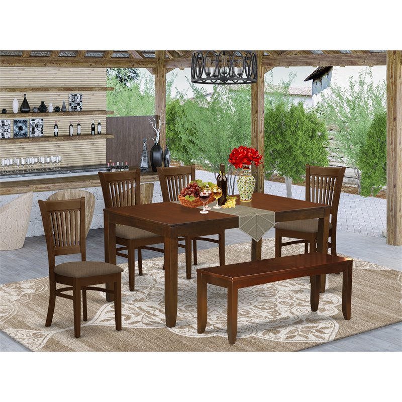 Pemberly Row 6-Piece Wood Dining Room Set in Espresso
