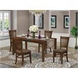 Pemberly Row 5-Piece Wood Dining Set with Slat Back Chairs in Espresso
