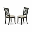 Pemberly Row 5-Piece Wood Dining Set with Fabric Seat in Black