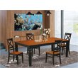 Pemberly Row 5-Piece Dining Table and Chairs in Black and Cherry