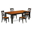 Pemberly Row 5-Piece Dining Table and Chairs in Black and Cherry