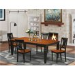 Pemberly Row 5-Piece Dining Set with Wood Seat in Black and Cherry