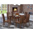 Pemberly Row 7-Piece Dining Table and Chairs with Mahogany Finish