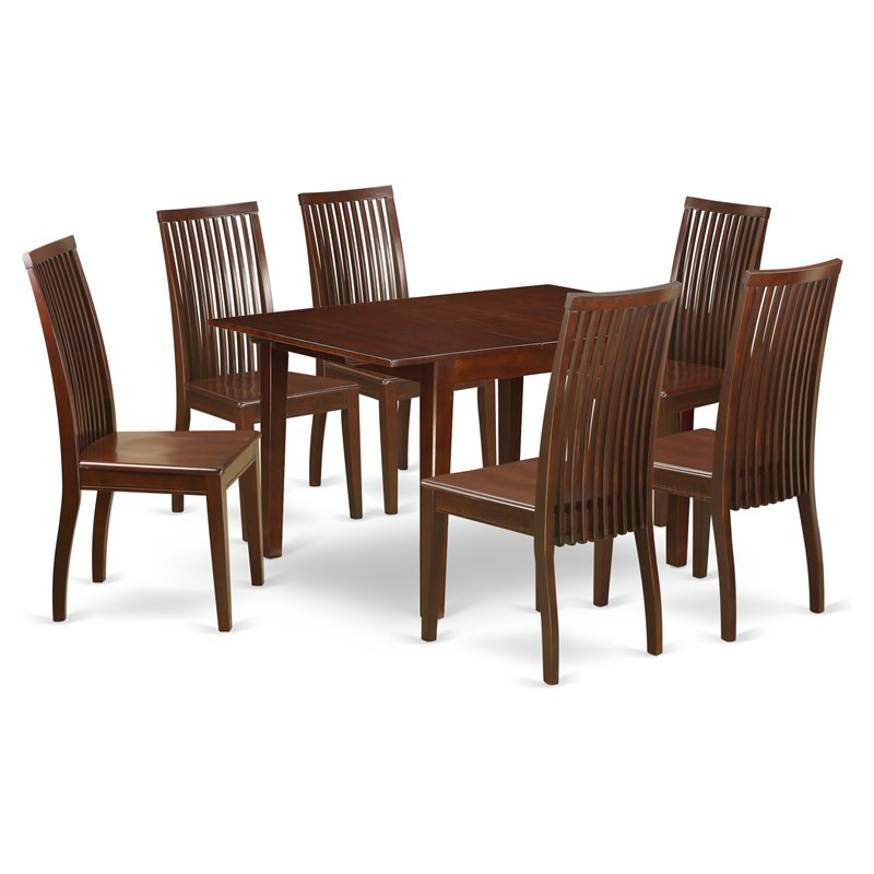 Pemberly Row 7-Piece Dining Table and Chairs with Mahogany Finish