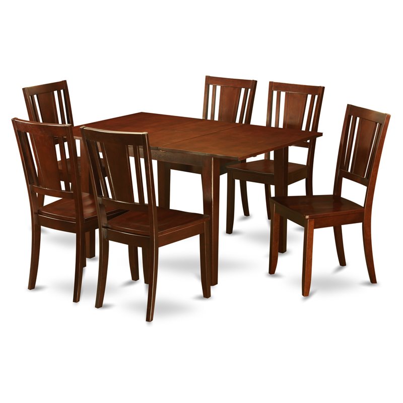 Pemberly Row 7-Piece Dining Table and Chair Set with Mahogany Finish