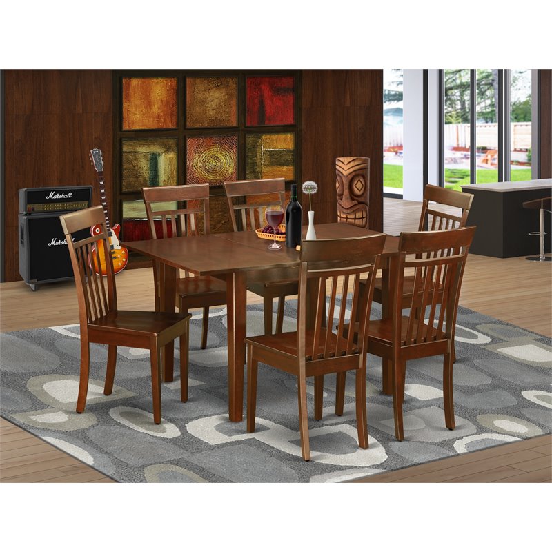 Pemberly Row 7-Piece Wood Dining Room Set with Mahogany Finish