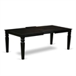 Pemberly Row 5-Piece Rubberwood Dining Set with Stackable Chairs in Black Finish