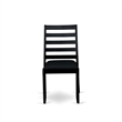 Pemberly Row 5-Piece Rubberwood Dining Set with Stackable Chairs in Black Finish