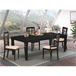 Pemberly Row 5-Piece Wood Kitchen Set with Extension Leaf in Black