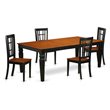 Pemberly Row 5-Piece Wood Kitchen Table Set in Black & Cherry Finish