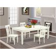 Pemberly Row 5-Piece Wood Kitchen Table Set in Linen White Finish