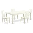 Pemberly Row 5-Piece Wood Kitchen Table Set in Linen White Finish