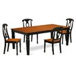 Pemberly Row 5-Piece Wood Dining Table and Chair Set in Black and Cherry