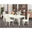 Pemberly Row 5-Piece Wood Dining Table and Chair Set in Linen White