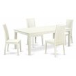 Pemberly Row 5-Piece Wood Dining Table and Chair Set in Linen White