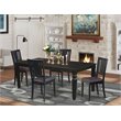 Pemberly Row 5-Piece Traditional Wood Dining Table Set in Black