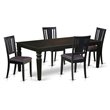 Pemberly Row 5-Piece Traditional Wood Dining Table Set in Black