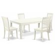 Pemberly Row 5-Piece Wood Dining Set with Slat Back in Linen White