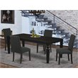 Pemberly Row 5-Piece Traditional Wood Dining Set in Black