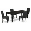 Pemberly Row 5-Piece Traditional Wood Dining Set in Black